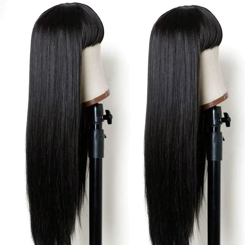 Suri Hair Perücke, langes schwarzes Kunsthaar mit Pony, Damen - Bild 3