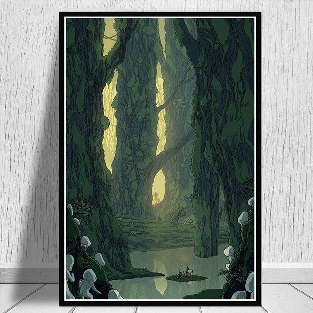 Aidegou5 Japan Anime Prinzessin Mononoke Leinwand Poster Wandkunst für dein Wohnzimmer, Rahmenlos, B: 50 cm, H: 80 cm - Bild 2