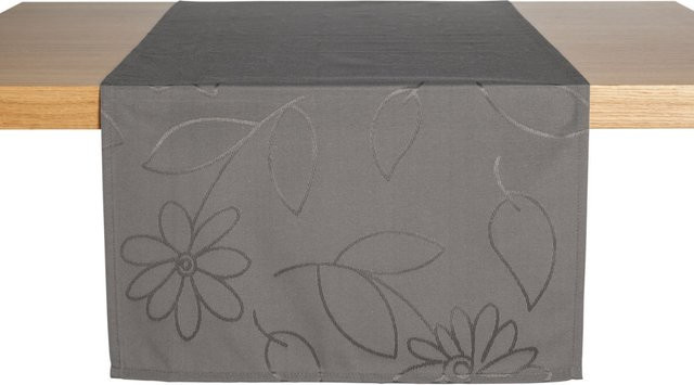 Tischläufer ERWIN M. Floralie in Schiefergrau, Rechteckig, B: 40 cm, L: 130 cm - Bild 1