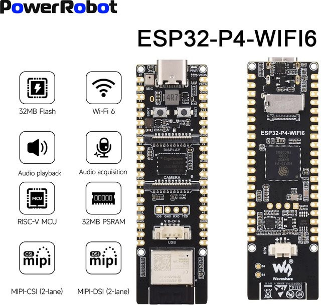 Espressif ESP32-P4 WIFI6 Entwicklungsboard mit ESP32-C6 Hochleistungsmodul, Wi-Fi und Bluetooth5, Schwarz - Bild 1