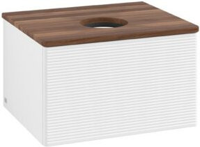 V&B Waschtischunterschrank Antao mit Frontstruktur in Weiß, B/T/H: 60 x 36 x 50 cm - Bild 1