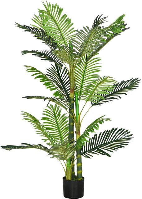 HOMCOM Künstliche Palme Grün mit Zementfüllung im Topf, Höhe: 150 cm - Bild 1