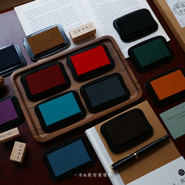 Chaoyu Retro Stempelkissen für Journaling und Fingerpainting, 12 Farben, Wasserbasierte Farbe für DIY-Dekoration und Tagebuch - Bild 1