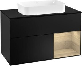 Villeroy & Boch Waschtischunterschrank Finion mit Abdeckplatte, Blau Lacquer, B: 100 cm, T: 50,1 cm - Bild 1