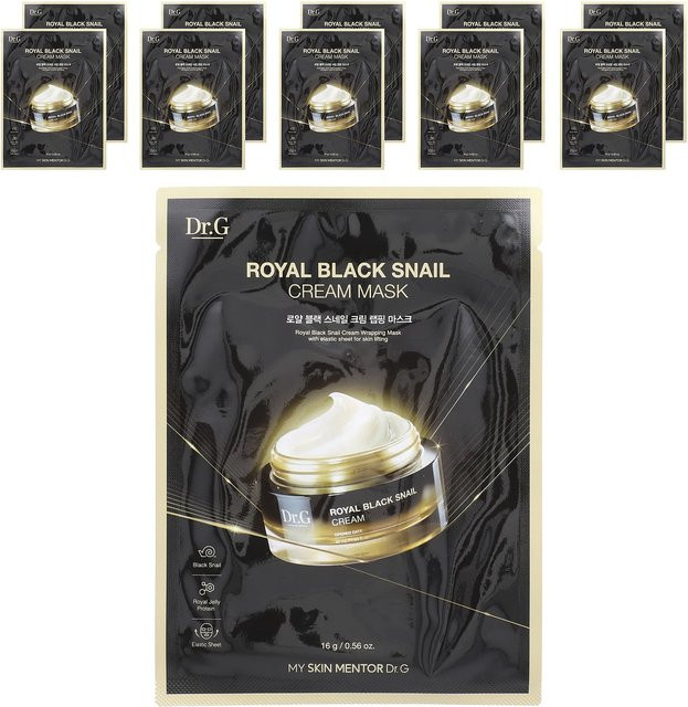 Dr. G Royal Black Schneckencreme Maske, 10 Stück, 16g, mit Schneckenextrakt - Bild 1