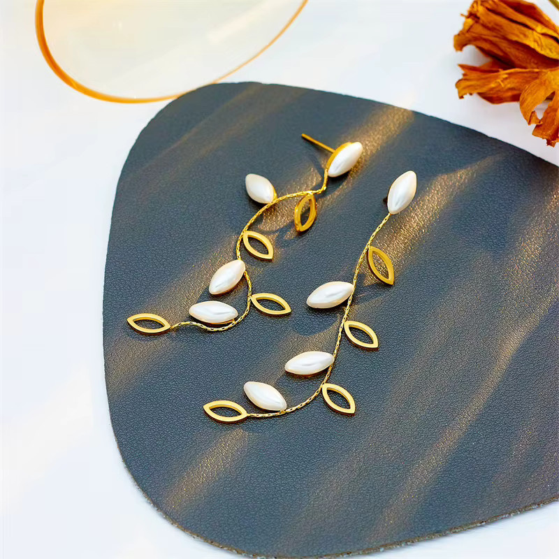 DIEYURO Ohrringe, Edelstahl, Perle, Gold, Damen - Bild 3