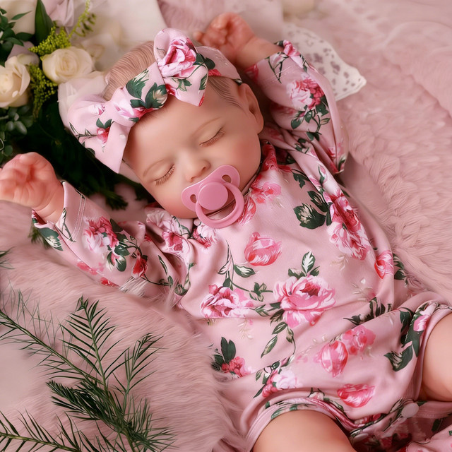 MRB Reborn-Puppe Rosalie, Neugeborenen-Puppe, 18 Zoll, Rosa / Pink - Bild 1