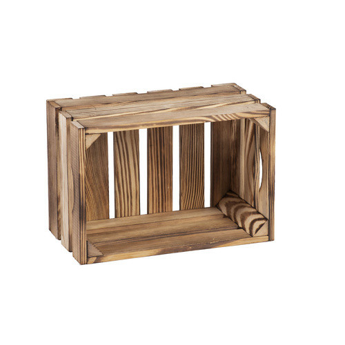 iWerk Holzkiste aus Holz in braun-geflammt, B/H/L: 23 x 18 x 34 cm - Bild 2