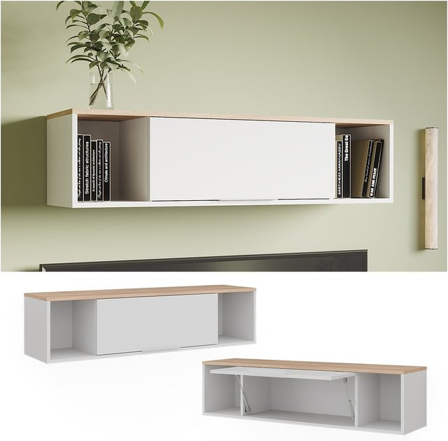 Vicco Wandregal Betti in Weiß Sonoma, Breite: 120 cm, Tiefe: 30 cm - Bild 1