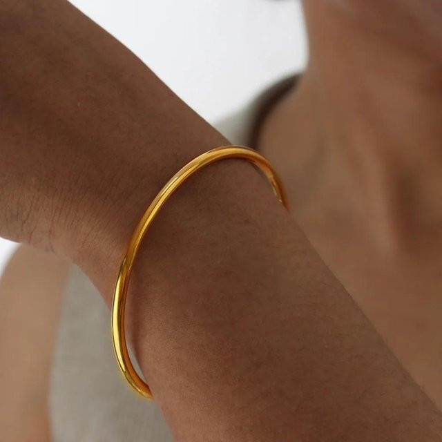 Armband Mariasz, Edelstahl, Gold, Damen, 55-68 mm - Bild 1
