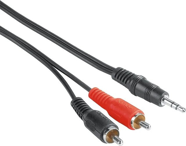 Hama Audio-Kabel mit 3,5 mm Klinkenstecker auf 2 Cinch-Stecker in Schwarz, 2 m - Bild 1