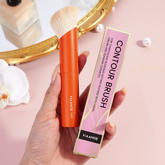 MAANGE Make-up-Pinsel, abgewinkelt, Orange - Bild 1