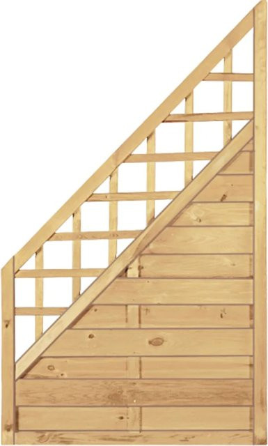T & J Sichtschutzzaun Maxi-Massiv-Ranki Ecke aus Holz in Grün, Höhe: 150 cm, Breite: 90 cm - Bild 1