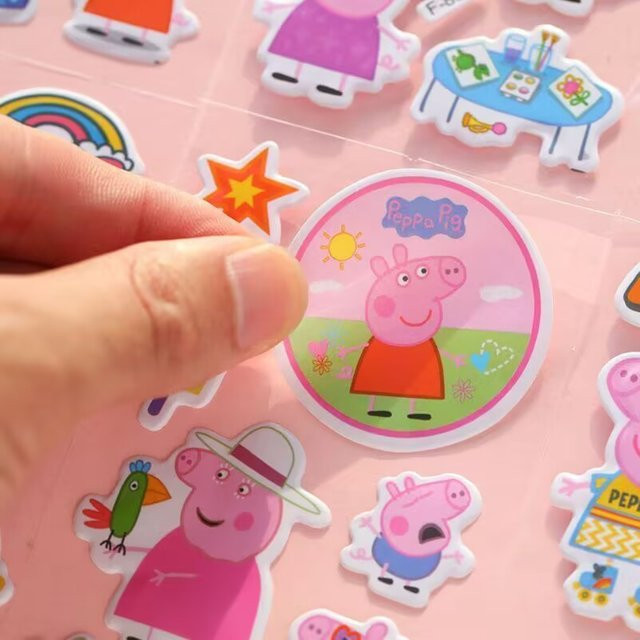 Hasbro Familien-Schweinchen-Aufkleber, 12 Blatt, George Cartoon-Charakter-Muster, Wasserdichte Aufkleber - Bild 1