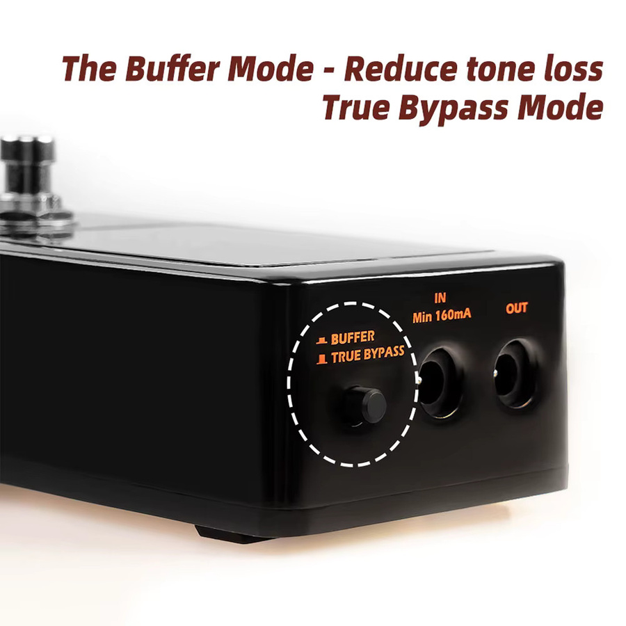 JOYO JF-19 Buffer Tune Gitarreneffektpedal in Schwarz für E-Gitarre und Bass mit hochpräzisem Tuning und True Buffer Modus - Bild 5