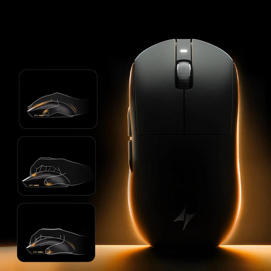 ATK Gaming und Büro Maus mit RGB-Beleuchtung und Drei-Modus-Verbindung Bluetooth/2,4G/Kabelgebunden in Schwarz - Bild 3