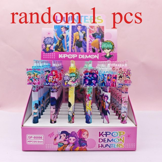 Yiran toy 1 Acryl-Aufkleberstift K-Pop Dämonenjäger Cartoon Design in Schwarz mit 0,5 mm Spitze - Bild 1