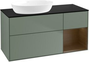V&B Waschtischunterschrank Finion Wandbeleuchtung in Olivenlack, Breite: 120 cm, Tiefe: 50,1 cm, Höhe: 50,1 cm - Bild 1