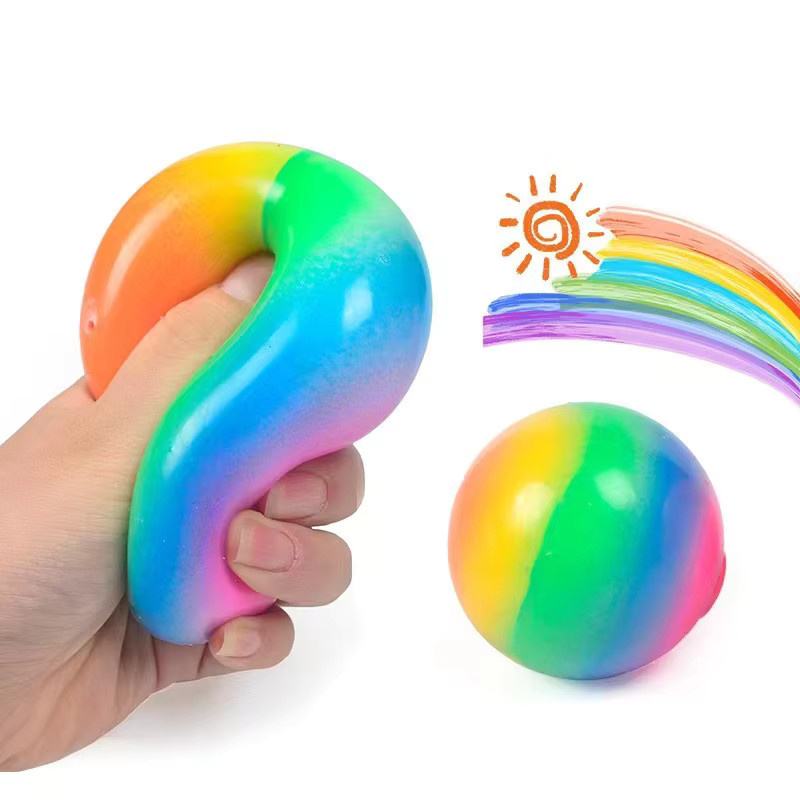 Meade Stress Relief Ball mit Regenbogen-Farbverlauf als kreatives Sensory-Spielzeug zur Dekompression in Multicolour - Bild 2