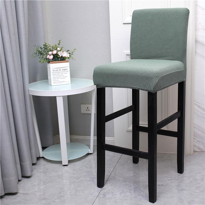 Wasserdichter Barstuhlbezug von Yiran Furniture mit kurzer Rückenlehne in Dunkelgrün, waschbarer Stretch-Stuhlbezug aus Polyester-Elasthan-Mix, schmutzabweisend und kratzfest - Bild 2