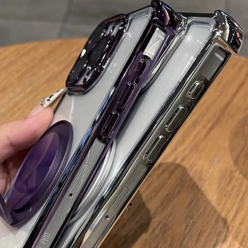 Transparentes Luxus-Schutzcase mit drehbarer Halterung für Xiaomi Poco F8 Ultra, F7 und X7 Pro in Lila - Bild 2