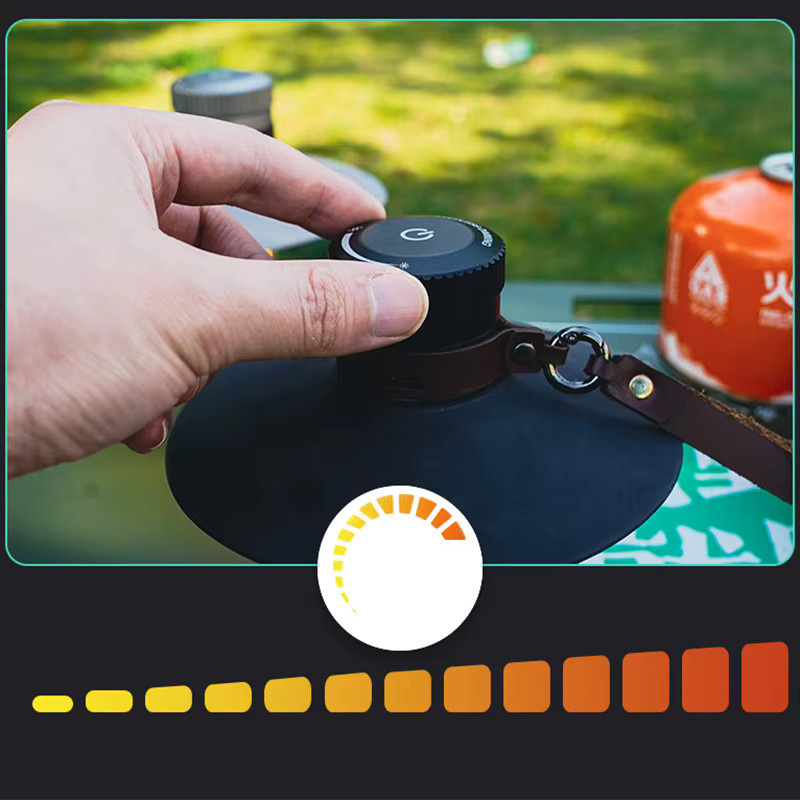 Feimefeiyou LED Camping Licht Schwarz USB wiederaufladbare tragbare Taschenlampe mit stufenloser Dimmung und IP4x Wasserdichtigkeit für Garten und Notbeleuchtung - Bild 3