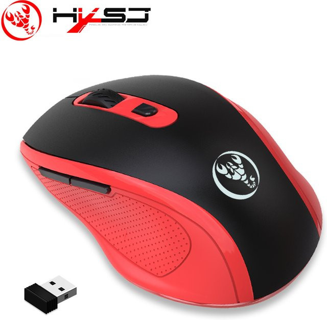 HXSJ Ergonomische 2,4 GHz kabellose Gaming-Maus in Schwarz mit 3-stufig einstellbarer Auflösung für Laptop, Desktop und Mac - Bild 1