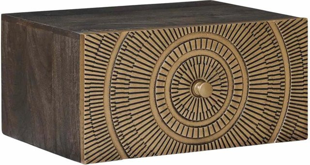 vidaXL Handgefertigter Nachttisch aus Mango Holz in Braun, Wandmontage, Modernes Design, B/T/H: 40 x 30 x 20 cm - Bild 1