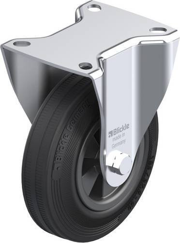 Blickle B-VPP 125G Bockrolle in Schwarz und Silber aus Stahl mit 125 mm Rad-Durchmesser und 100 kg Tragfähigkeit - Bild 1