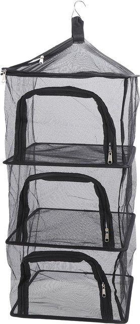 Fishine 4-lagiger Outdoor Trockenständer aus Mesh, faltbarer Hängender Trockner in Schwarz für Gemüse, Fisch und Kochgeschirr - Bild 1