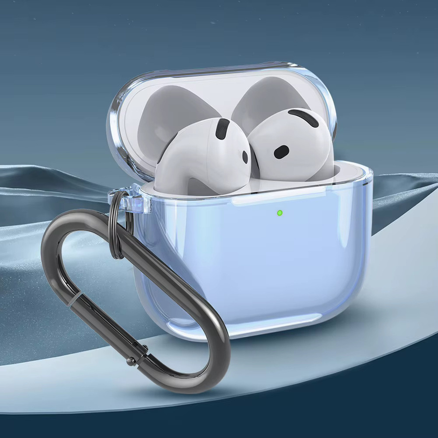 Transparente und lila TPU-Schutzhülle für Apple AirPods 4 2024, stoßfeste Ladehülle für kabellose Kopfhörer - Bild 2