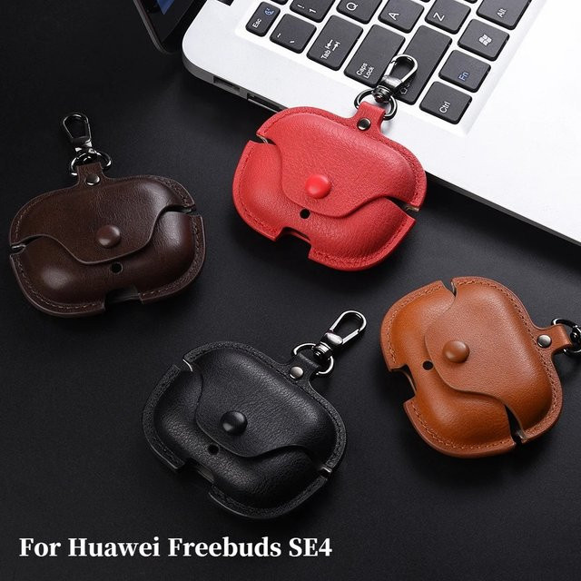 Huawei Freebuds SE 4 Hülle im Retro-Leder Business-Stil mit Haken - Bild 1