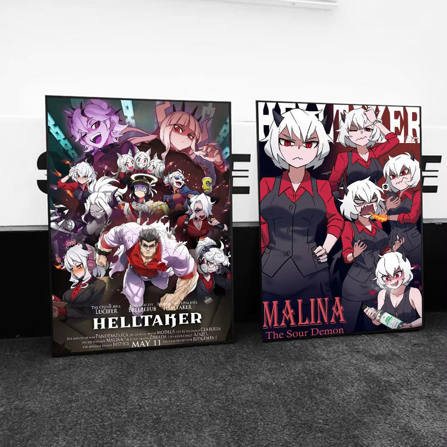 Helltaker Anime-Poster als selbstklebender wasserfester Papieraufkleber in Mehrfarben für deine Wanddekoration - Bild 4