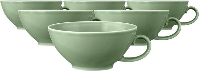 Seltmann Weiden Teetassen Beat Color Glaze Grün aus Porzellan 6er Set 140 ml - Bild 1