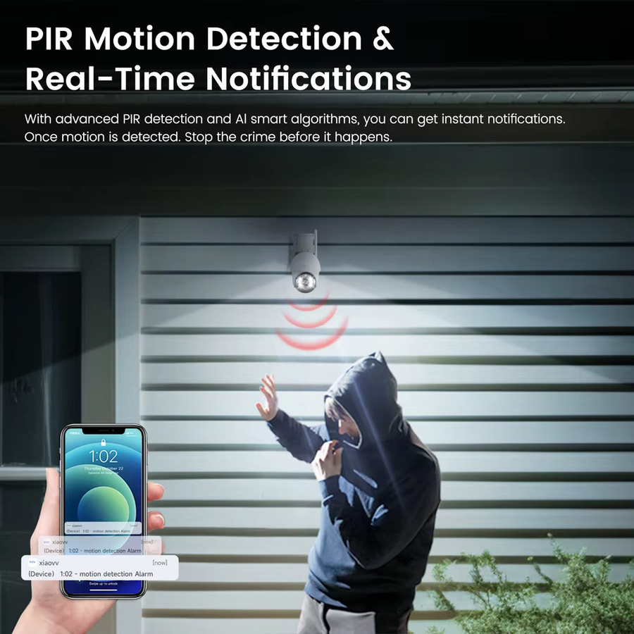 XIAOVV 4G SIM Outdoor-Sicherheits-PTZ-Kamera mit 3MP Starlight-Sensor, IP66 wasserdicht, Zwei-Wege-Audio und Bewegungserkennung in Weiß - Bild 2