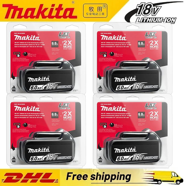 Makita Original 18V Lithium-Ionen Akku 6,0Ah (6000mAh) Schwarz BL1860 BL1860B BL1850 - Bild 1