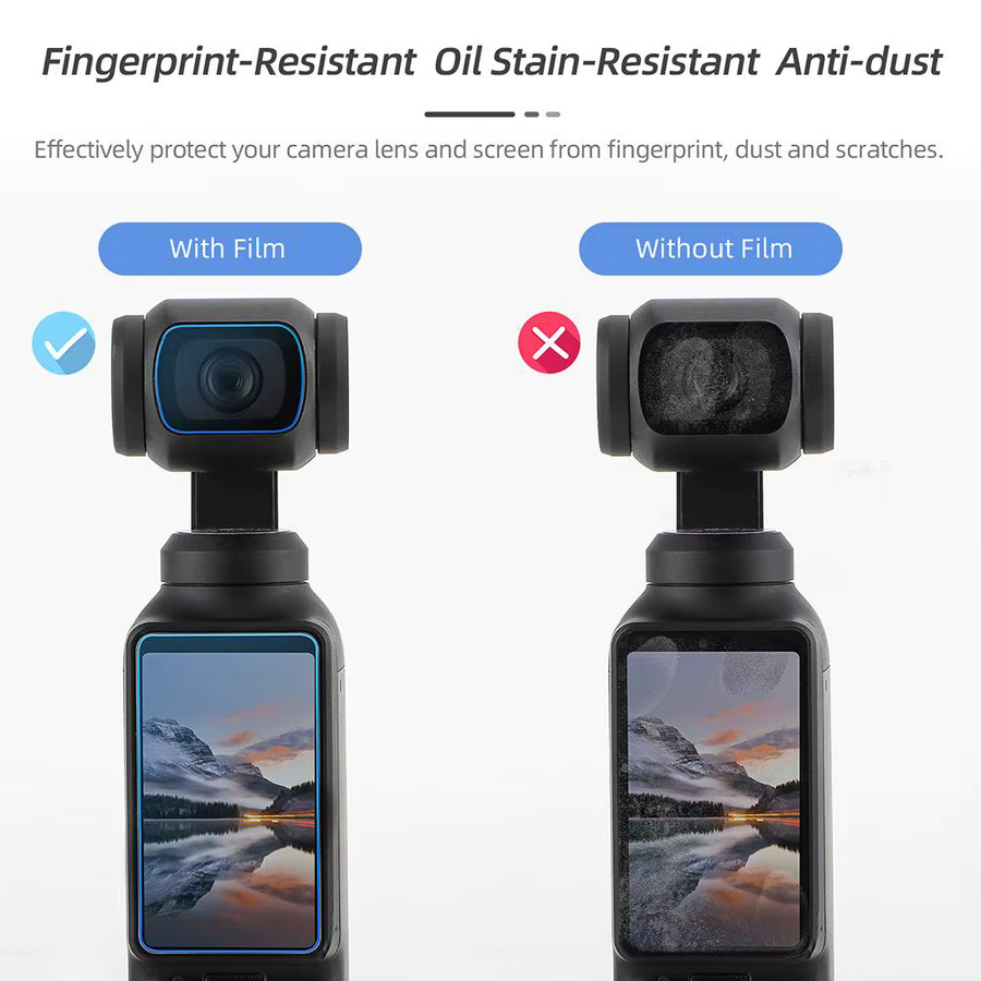 Sunnylife Schutzfolien-Set für Osmo Pocket 3, hochauflösendes und explosionsgeschütztes Zubehör für Linse und Bildschirm, transparent - Bild 5