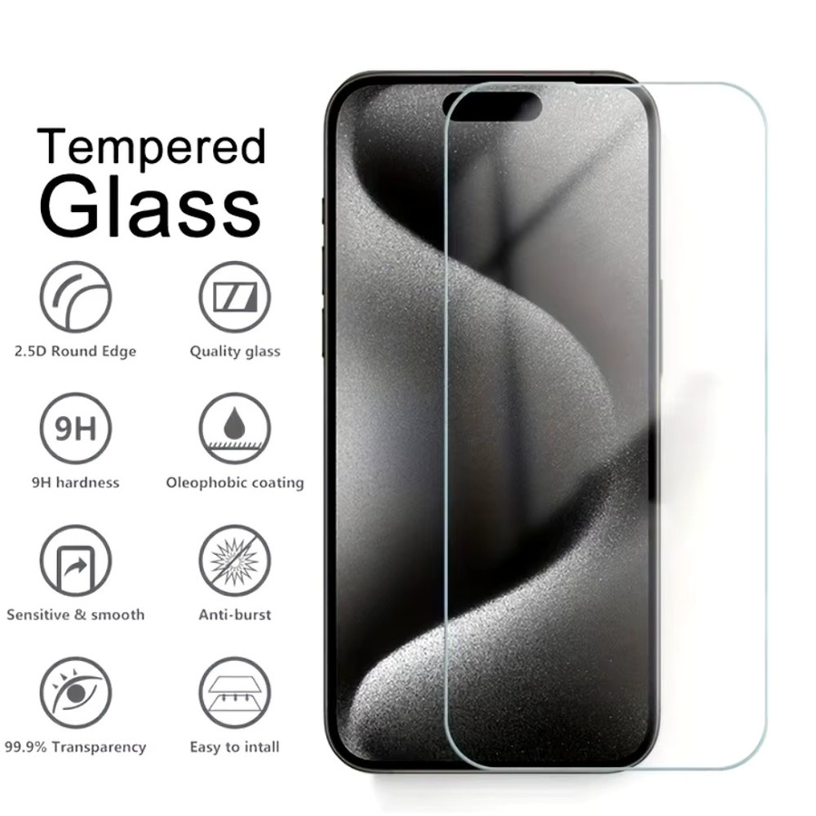 3er-Pack Displayschutzfolie aus gehärtetem Glas für Apple iPhone 11 bis iPhone 17 Pro Max, transparent - Bild 3