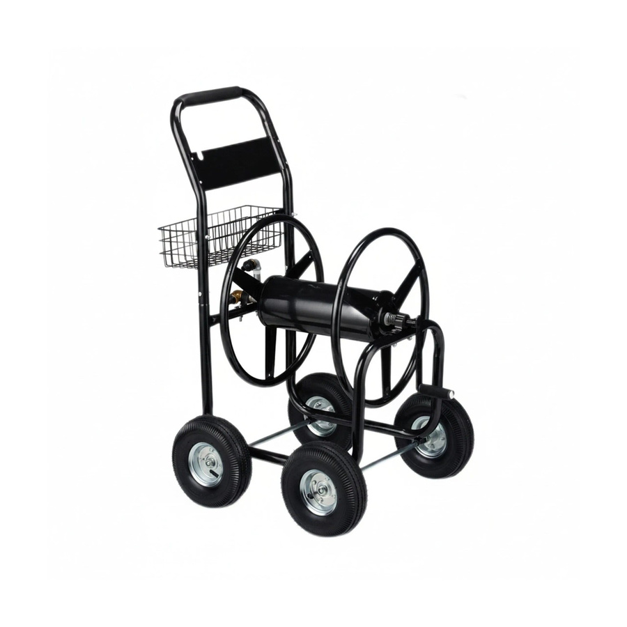Relaxdays Schlauchwagen aus Metall in Schwarz, fahrbar, B/H/T: 114 x 90 x 64 cm - Bild 2