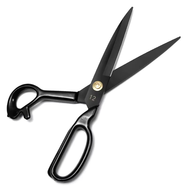 Professionelle Schneiderschere aus Metall in Schwarz für Stoffe und Leder - Bild 1