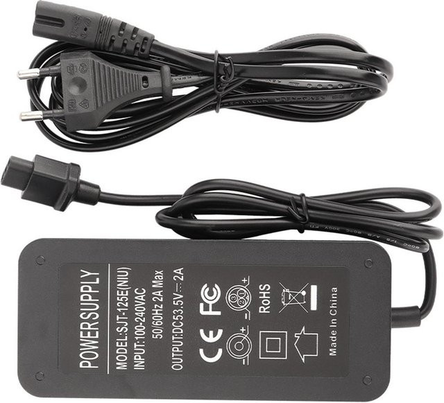 NIU Ladegerät 53,5V 2A für elektrische Tretroller KQi2 und KQi3 E-Bike mit EU-Stecker in Schwarz - Bild 1