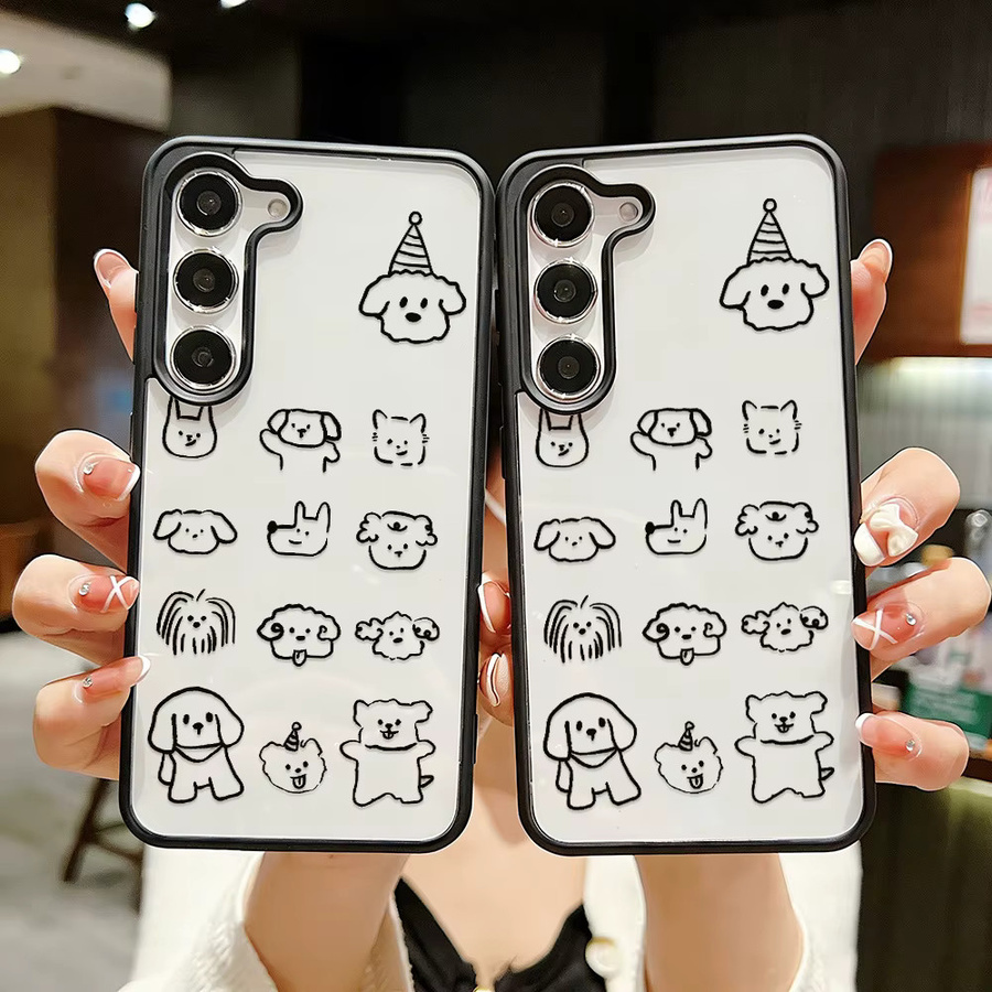 Transparente Handyhülle mit Line Art Welpen Motiv und Lanyard für Samsung Galaxy S26 Ultra S25 A56 A36 A17 A37 A16 A07 A05 A06 A57 A26 - Bild 2