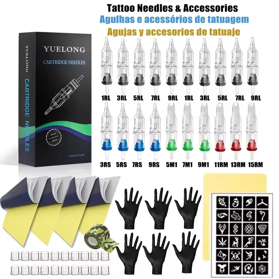 YUELONG Kabelloses Tattoo-Set, Rotary-Tattoo-Maschine, Patronennadeln, Tinte - Bild 3