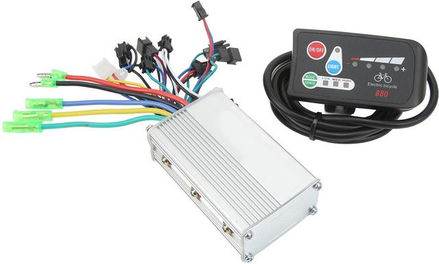 Igeteck Elektrofahrrad Controller Kit mit bürstenlosem Motor und LED Panel in Weiß und Silber, 48V 250W 350W - Bild 1