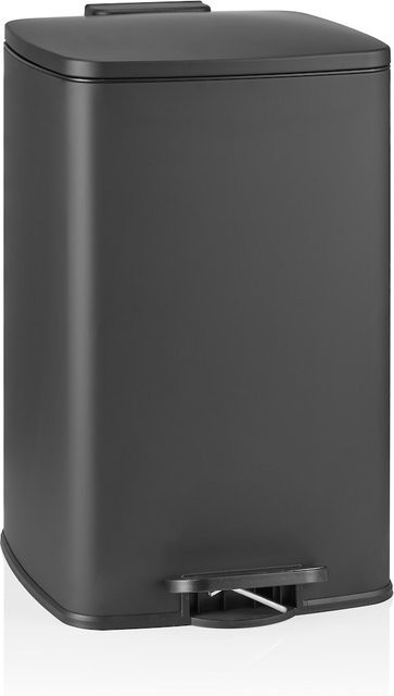 hjh OFFICE Mülleimer Clean Step 3 aus pulverbeschichtetem Eisen in Schwarz oder Silber - Bild 1