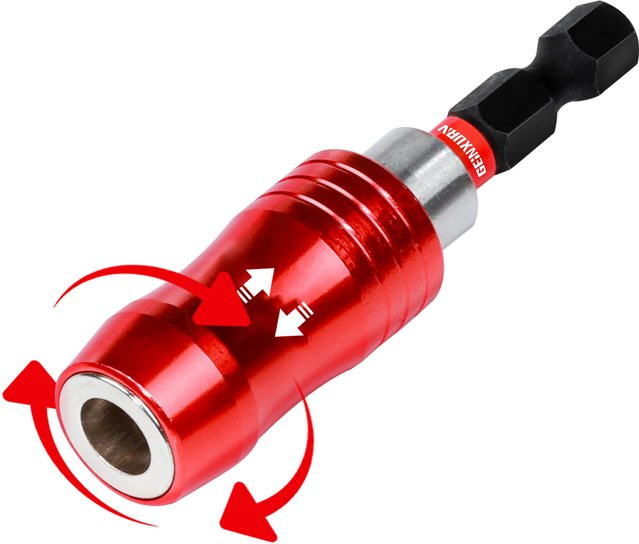 Geinxurn Magnetischer Schlagschrauber-Bithalter 2,6 Zoll mit Schnellwechsel-Steckschlüssel und Schraubendreher-Bit-Set in Rot - Bild 1