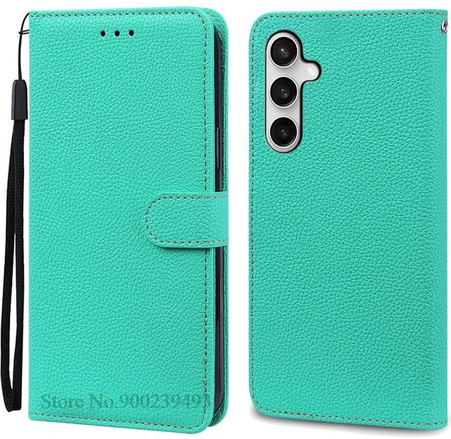 Leder Klapphülle für Samsung Galaxy A17 5G und A17 4G in Himmelblau - Bild 1