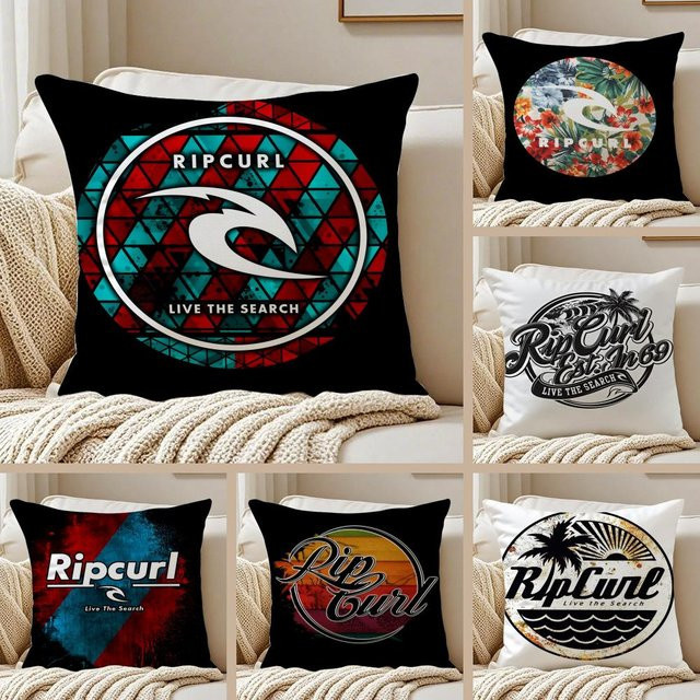 Ripcurl Kissenbezug aus weichem Plüsch in Weiß und Multicolour, quadratisch, B/T/H: 30 x 30 x 30 cm - Bild 1