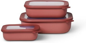 Mepal Multischüssel Set Cirqula rechteckig flach 3-teilig, Vivid Mauve, luftdicht, 500 ml, 1000 ml und 2000 ml - Bild 1