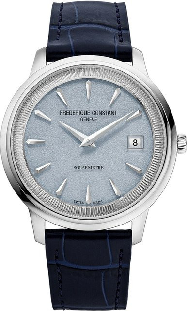 Frederique Constant Armbanduhr, Solar, Edelstahl, Blau, Leder, 39 mm, Herren - Bild 1
